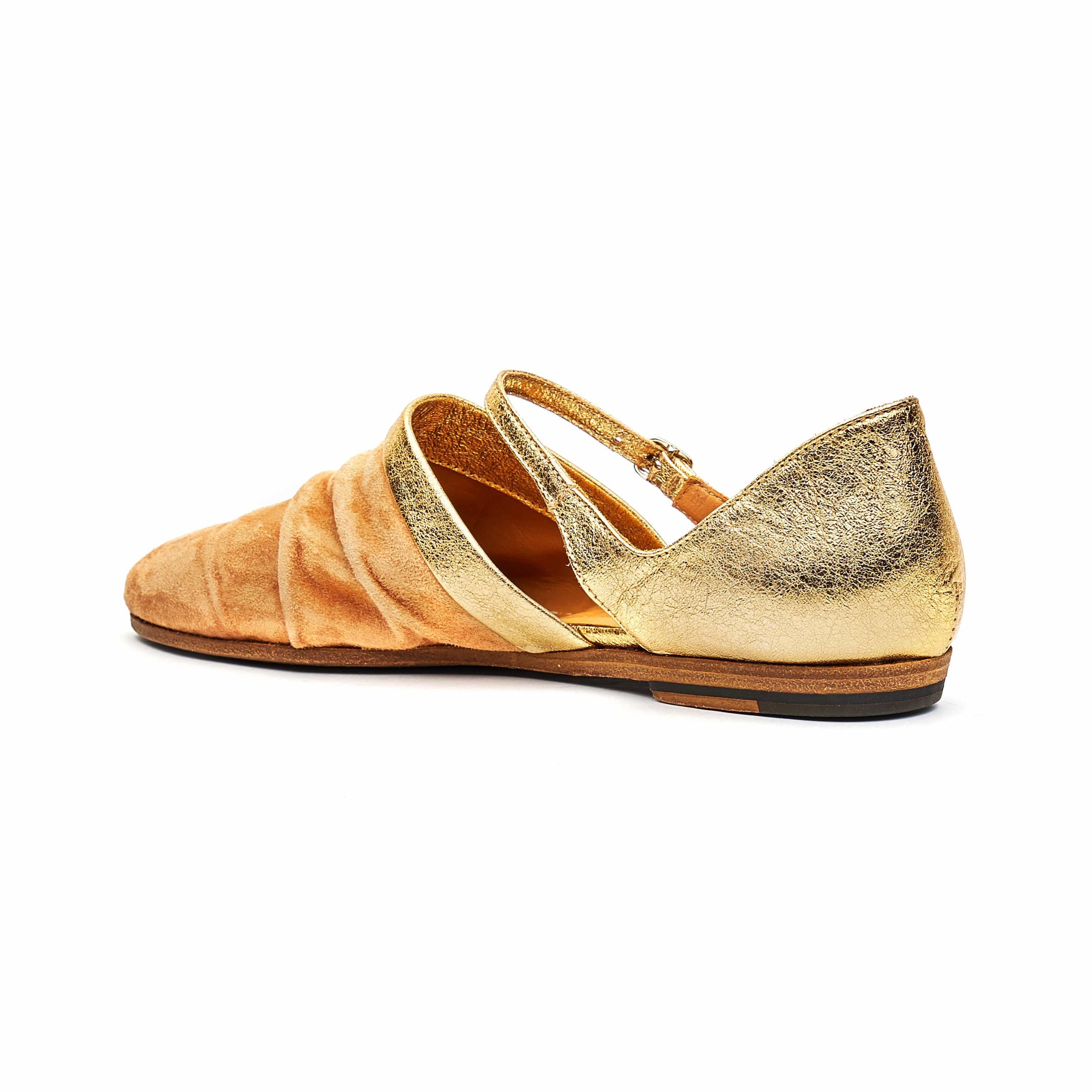 Pantanetti 12103 Gold Womens Flats - 124 Shoes